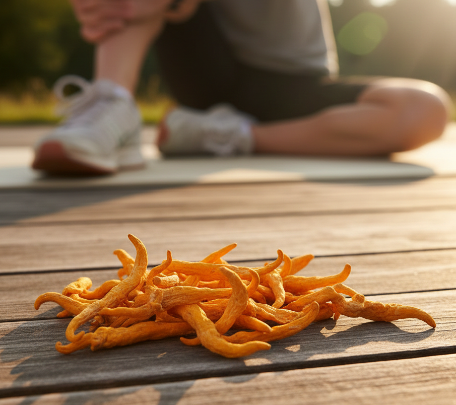 Cordyceps mushroom, prized for energy and athletic performance