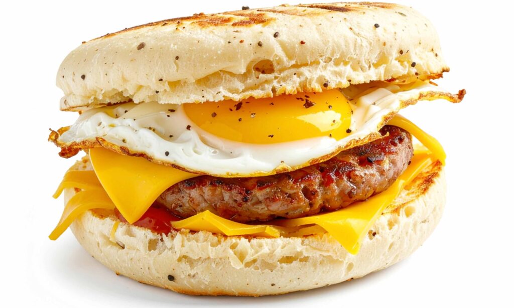 Sausage Muffin with Egg high protein fast food